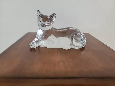 Vintage Lenox Cat With Frosted Kitten Figurine Lead Crystal Made In Germany • $15.95
