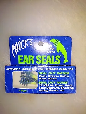 Mack's Unisex's Seals Ear Plugs 1 Pair -Blue/Yellow • £3