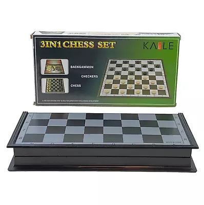 Portable Magnetic Chess Checkers Backgammon Play Set • $14.99