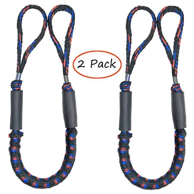 2 Pack Marine Bungee Dock Line Boat Mooring Rope Anchor Cord Stretch Line • $17.30