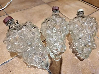 3 Vintage Grape Cluster  Mini Wine Bottles • £15