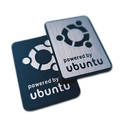 Ubuntu Linux Sticker Case Badge - Chrome Reflective - 35 Mm X 25 Mm (TWO Pieces) • $15.90
