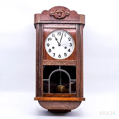 Antique Junghans Wall Clock Made Of Wood With Pendulum & Key • $634.59
