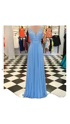 £55 • Buy A Line/princess Spaghetti Straps, Sleeveless Floor Length Appliqué Chiffon Dress