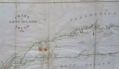Long Island Sound New York Manhattan Block Island Brooklyn 1827 Blunt Map • $140