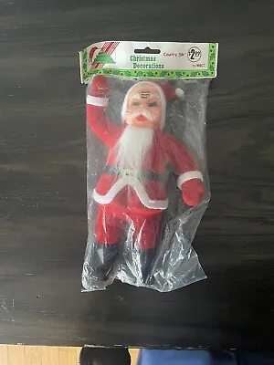 VTG Country Silk Misco Felt Flocked Santa Claus Christmas Decoration MIP 10” • $20