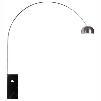£350 • Buy Mid Century Retro ARCO STYLE Arc Floor Lamp Stainless Steel & BLACK Marble Base