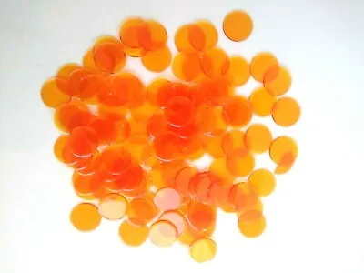 Plastic Non Magnetic Bingo Chips 7/8  Size Bags Of 100 Color Orange • $5.99