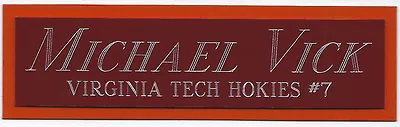 MICHAEL VICK VIRGINIA TECH NAMEPLATE AUTOGRAPHED Signed HELMET-JERSEY-FOOTBALL • $10