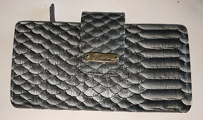 Buxton Women's Snakeskin Embossed Genuine Leather Wallet Gray • $44.25