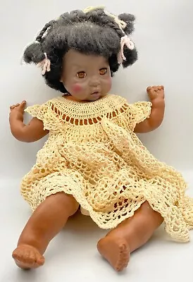 Vintage Eegee Open Close Sleepy Eyes African American Black Doll 19  Rooted Hair • $22.50