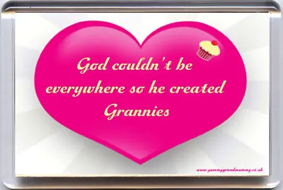 God Couldn't Be Everywhere So He Created Grannies Fridge Magnet Unique Gift • $20.01