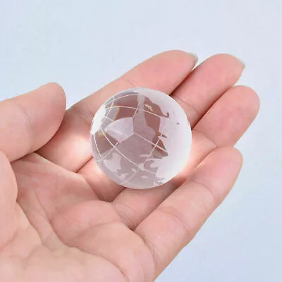 New 30mm Frosted Crystal Earth Globes Clear World Ball Marble Globe • $6.99