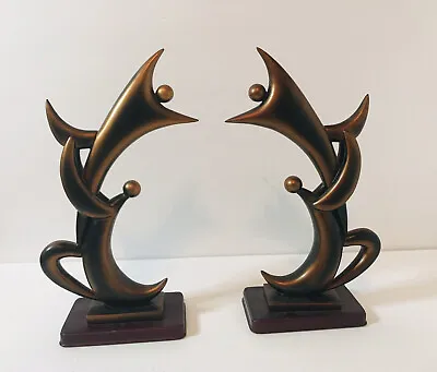 Dancing Bronze Figurines Sculpture￼ Statues Herco Gift Mid Century Set Of 2 • $48