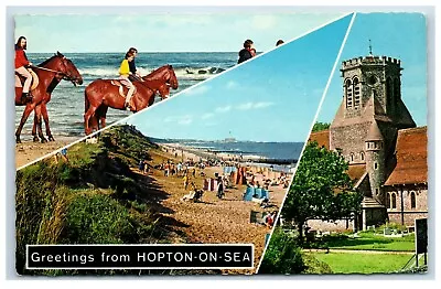 Postcard Hopton On Sea Norfolk Posted 1976 • £2.25