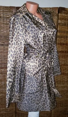 Vintage Preston & York Cheetah Lux Fabulous Dress Jacket All Weather Coat Sz 12 • $29.99