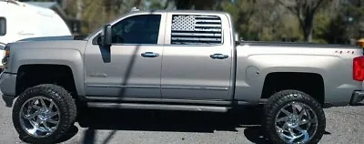 Chevy GMC TRUCK CREW CAB Window TATTERED American Flag Decal Graphic Both Sides • $56.95