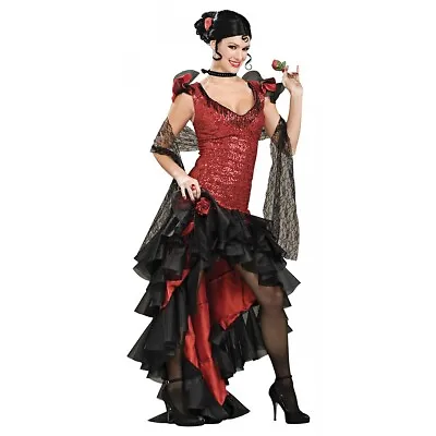 Flamenco Dancer Costume Adult Senorita Halloween Fancy Dress • $74.24
