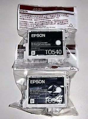 2 Genuine Epson T0540 T054020 Gloss Optimizer Cartridges For R800 R1800 OEM_T054 • $6.99