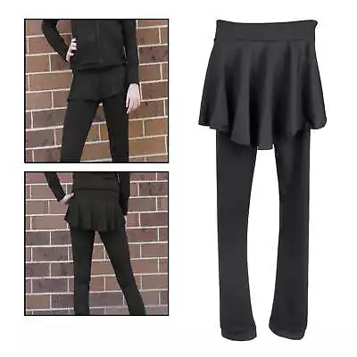 £41.38 • Buy Girls Skating Long Pants Warm Skater Dress Leggings Compression Tights Training