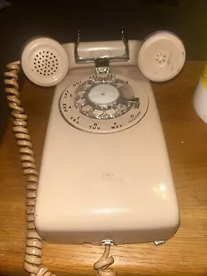 Vintage ITT Rotary Dial Wall Telephone Beige Tan • $20