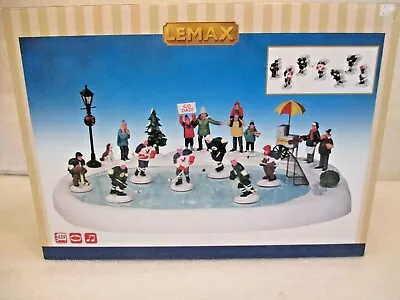 New 2014 Lemax Animated Village Skating Pond Hockey In The Park #44766 Magnetic • $89.99