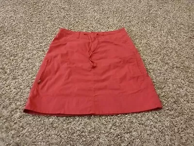 Eddie Bauer Skirt Womens 6 Pink Straight Knee Length Drawstring Cotton Stretch • $12.99