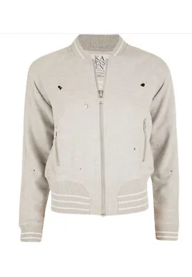 Zoe Karssen Dream Machine Grey Bomber Jacket / Sweatshirt / Hoodie - RRP £215 • £19.99