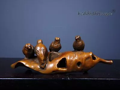 Old Tibetan Boxwood Carving Pen Holder Quail • $61.58