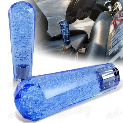 Universal Blue Vip 150mm Transparent Manual Diamond Crystal Bubble Shift Knob • $19.24