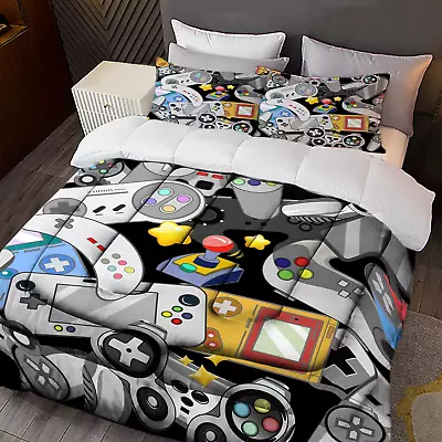 Gaming Comforter For Boys Teen Gamer Comforter Full Size Gaming Bedding Kids Bed • $43.78