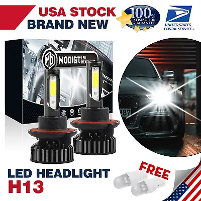 H13 9008 LED Headlight Kit 20000LM High/Low Beam 6000K White Super Bright Bulbs • $13.15