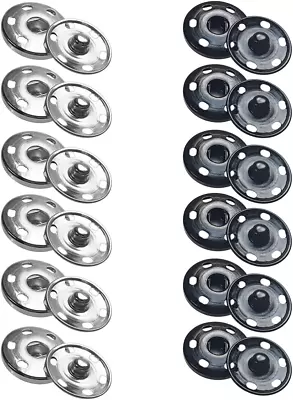 12 Sets Metal Sew On Snap Buttons 25Mm Dia Snaps Fasteners Press Studs Buttons F • $8.38