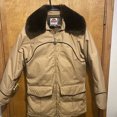 Vintage 70s Miller Outerwear Fur Collar Goose Down Coat Denver CO Men's M MINT • $59.99