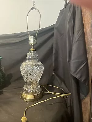 Cut Crystal Table Lamp 1970s Era Lismore Style Unmarked 17 In • $60