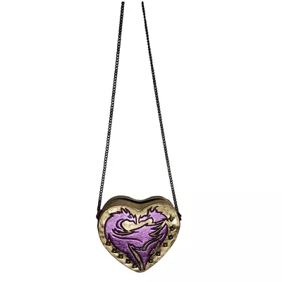 Disney Descendants Mal Dragon Gold Purple Black Heart Chain Purse Crossbody Bag • $37