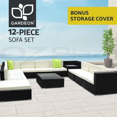 $1411.62 • Buy Gardeon 12pc Lounge Setting Wicker Sofa Set Outdoor Furniture Rattan Patio