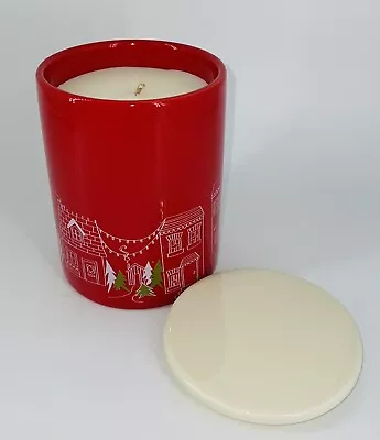 NEW Crate & Barrel Ceramic Scented Village Candle 13oz 80 Hours Burn Cinnamon • $44.99