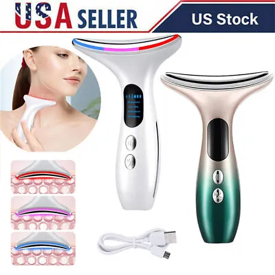 Micro-Glow Microcurrent Portable Neck Face Lifting Tightening Massager Machine • $16.45