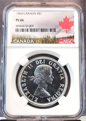 1964 Canada Silver 1 Dollar Centennial Ngc Pl 66 Good Looking Coin • $49.95