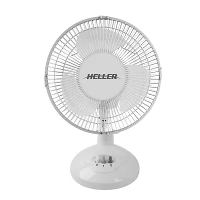 Heller 23cm Desk Fan 2 Speed Air Cooler Cooling Tilt Oscillating HHDF23S White • $39.95