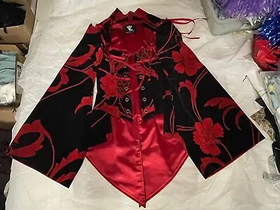 HTF Von Lancelot Tails Corset Detachable Sleeves NWOT Satin Sexy Pirate Velvet 4 • $169