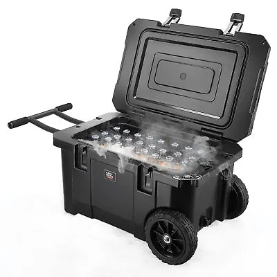 KEMIMOTO 45Qt Hard Cooler Chest Wheeled Portable Ice Chest Box 59-Cans Camping • $179.92