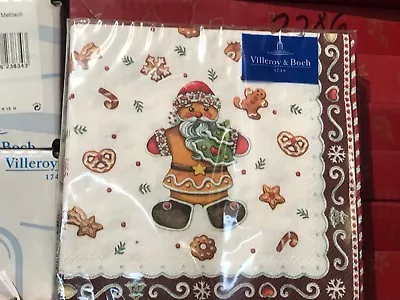 Villeroy & Boch WINTER BAKERY DELIGHT Gingerbread Cocktail Napkins  #0097 • $9.60