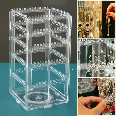 $13.65 • Buy 360 Rotating Earring Holder Jewelry Display Stand Organizer Hanger Rack Case