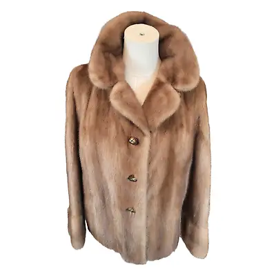 Softon Marks Of Sulihill Mink Fur Jacket In Dark Honey Blonde Size 10/12 • £175
