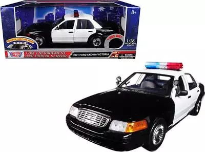 2001 Ford Crown Victoria Police Car Plain Black And White With Flashing Light By • $82.95