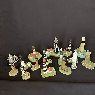 Lighthouse Miniatures Lot Of 15 Vintage Resin Outer Banks USA Sizes Vary Beach • $19.77