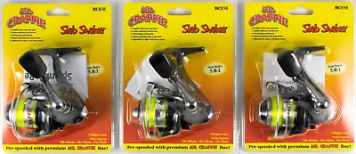 (lot Of 3) Mr Crappie Slab Shaker Mcs50 5.0:1 Spinning Reel Clam Pack • $60