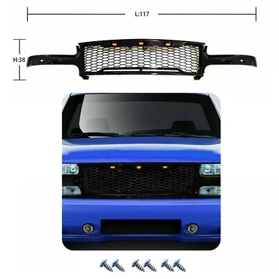 For 99-02 Chevy Silverado 00-06 Suburban Tahoe GLOSS BLACK Front Grille W/ LED • $86.99
